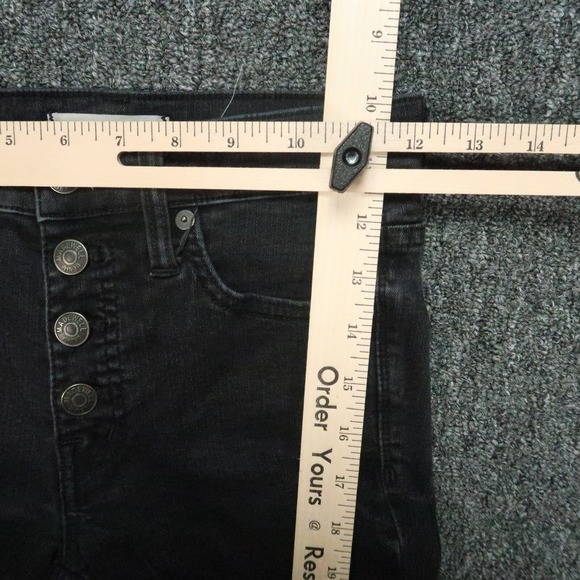 Madewell Jeans Womens‎ Black 24 High Rise Skinny 9" Raw Hem - Picture 8 of 11